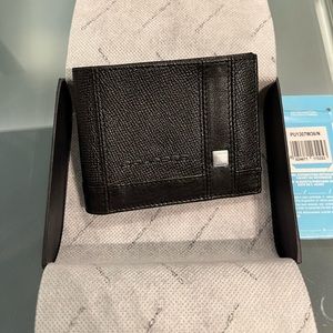 Mens black leather wallet brand new